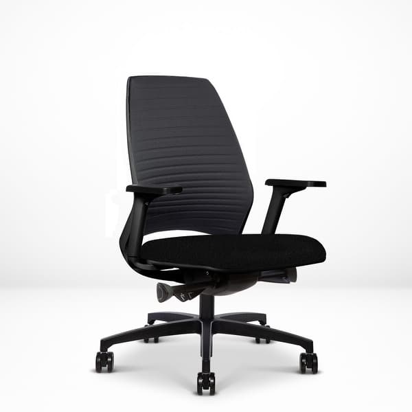 4u Ergonomic Adjustable Task Chair Stretch Mesh Back Contract Grade Black Frame Genuine Leather Seat Overstock 32182090