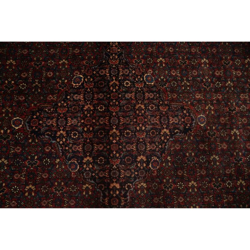 Hand Knotted Oriental 100% Wool Carpet Traditional Floral Red Bidjar Area Rug - 11' 9'' X 8' 6''