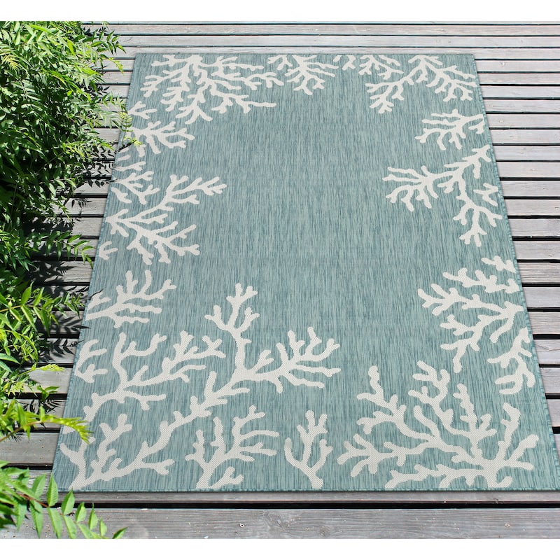 Liora Manne Carmel Coral Border Indoor/Outdoor Area Rug