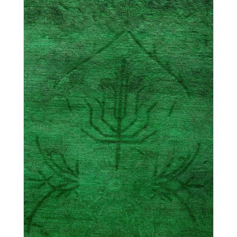 Overdyed, One-of-a-Kind Hand-Knotted Area Rug - Green - 8' 2" x 10' 1"