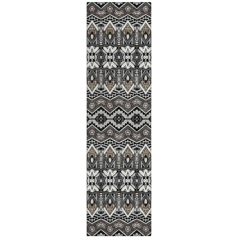 Machine Washable Indoor/ Outdoor Chantille Mosaic Global Rug