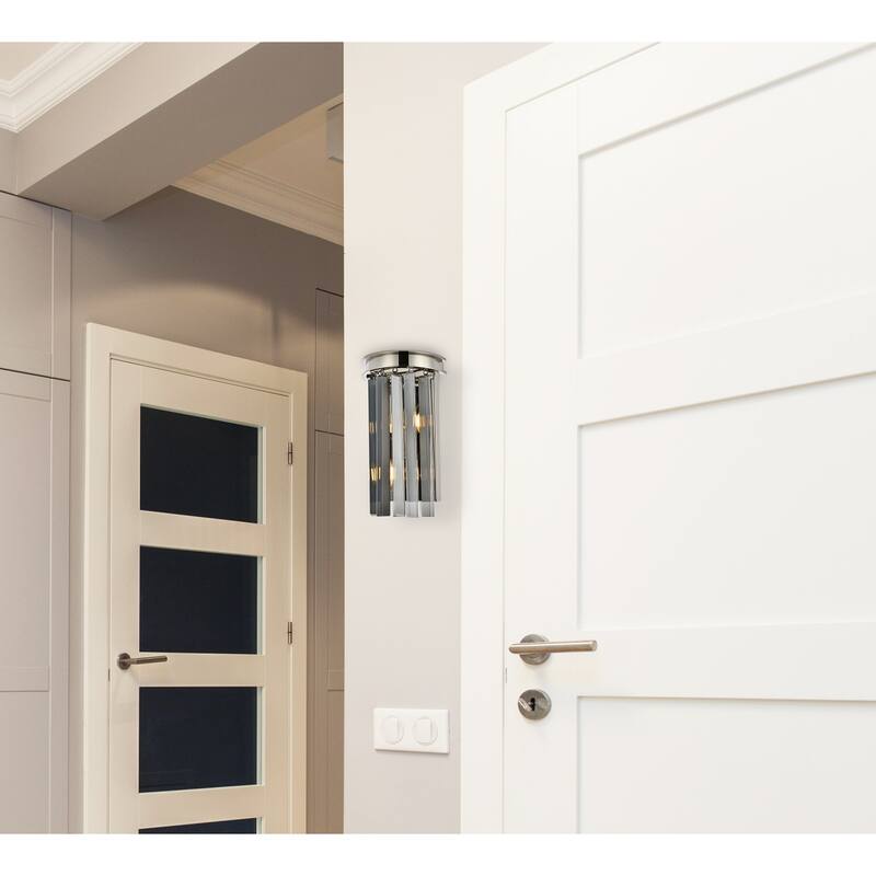 Royce Edge 2 light Polished nickel Wall Sconce