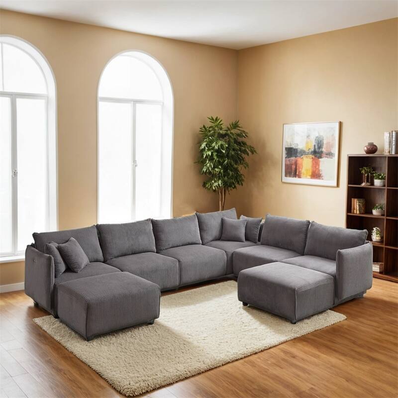Multi-Module Combination Sofa,Corduroy Combination Sofa,Two Sets
