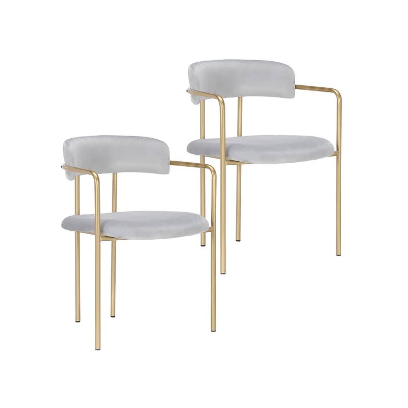 Porthos Home Eder Dining Chairs Set of 2, Velvet, Gold Chrome