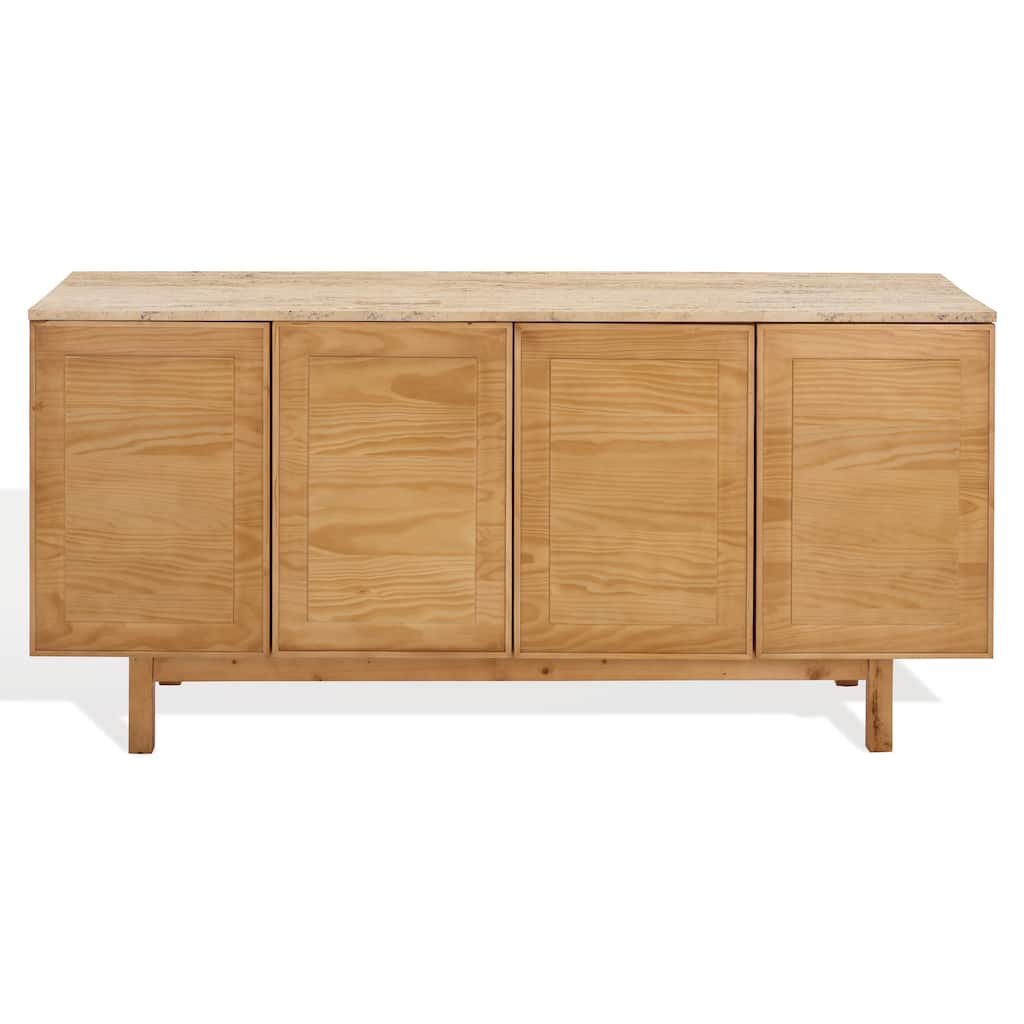 SAFAVIEH Couture Debrianna Travertine Top Sideboard - 62"W x 19"D x 30"H