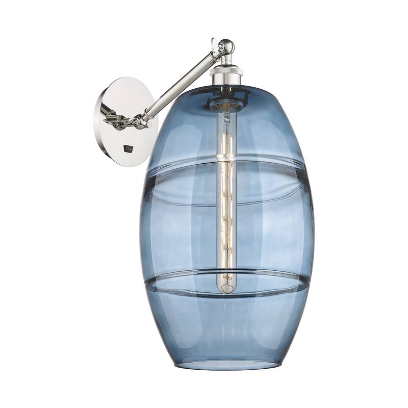 Innovations Lighting Endless Possibilities Ballston - Vaz - 1 Light 10" Adjustable Sconce - Arm Adjusts Up and Down - Blue/Polished Nickel