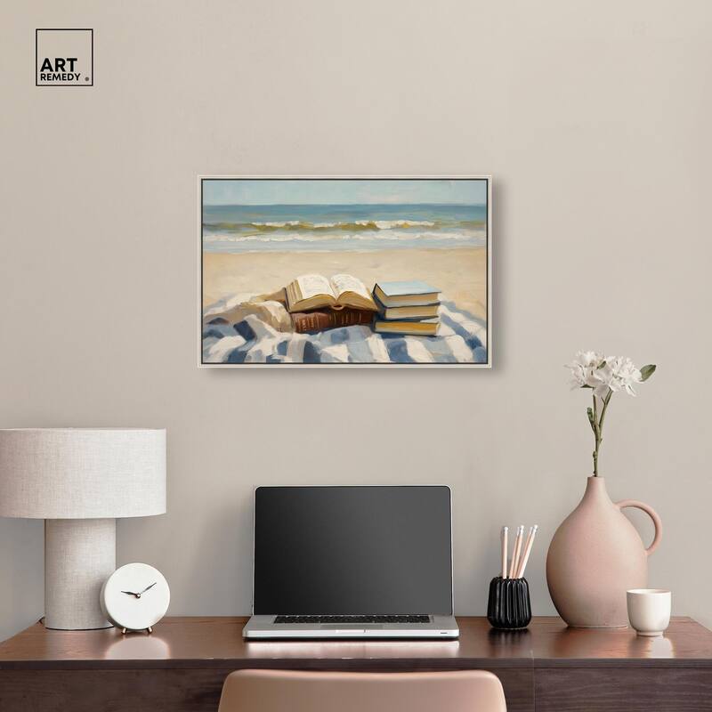 Beach Reading Canvas by Art Remedy