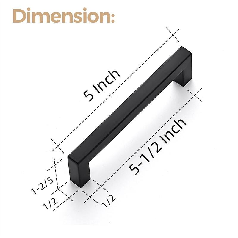 40 Pack Cabinet Handles - Black - 5.5"L x 0.5"W