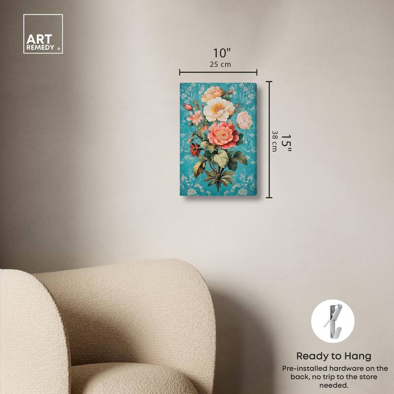 Floral Azure Ascent II Canvas by Art Remedy, Gallery Wrapped