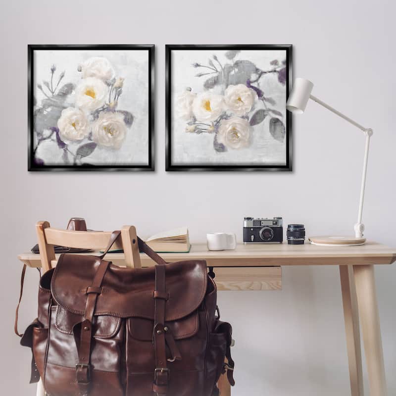 Stupell Country Blossoms Bundle Framed Floater Canvas Wall Art Design By Emily Ford (Set of 2)