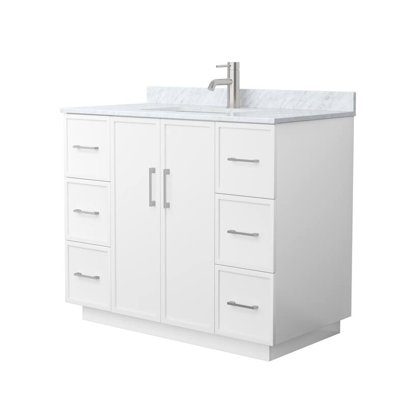 Wyndham Collection WCH7474-42S-CMUNS-MXX Elan TK 42" Free Standing - White / Brushed Nickel Hardware
