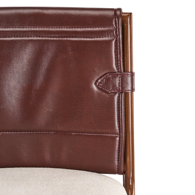 Mid-Century Modern Swivel Bar Stools Set of 2, PU Leather Upholstered Bar Stools, Kitchen Island Stools with Footrest