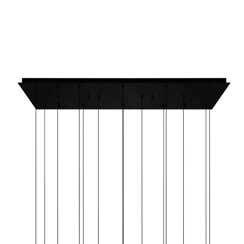 Lava Integrated LED 48in Black Chandelier with Handcrafted Glass