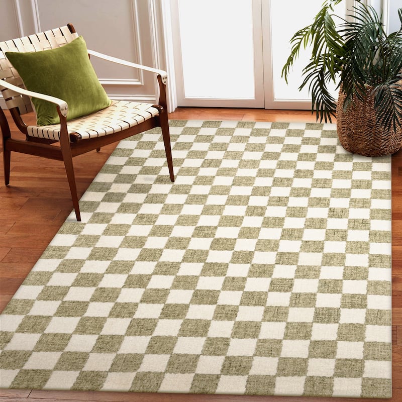 Liora Manne Savannah Checkerboard Indoor Area Rug - 5' x 7'6" - 5' x 7'6" - Sage