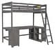 preview thumbnail 11 of 14, Contemporary Design Twin Size Loft Bed with U-shaped Desk, Drawers and Multiple Storage Shelves, Study or Leisure Space, Brown