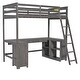 preview thumbnail 38 of 66, Loft Bed with U-shaped Writing Desk, Drawers, Storage Shelves and Stairs Loft Wooden Storage Bed for Children and Adolescents