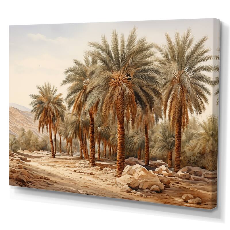 Designart "Palm Tree Desert Oasis " Palms & Palm Trees Wall Art