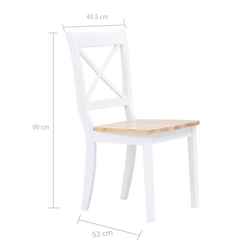 vidaXL 2/4x Dining Chairs Solid Wood Rubber Dining Room Chair Multi Colors - 17.9" x 20.5" x 35.4"