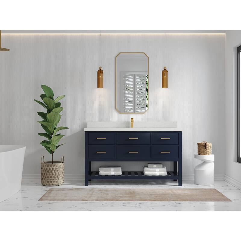 Willow Collections 60 in. W x 22 in. D Parker Single Sink Bathroom Vanity with Countertop