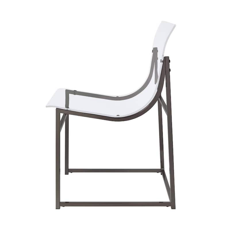 Fancher Clear and Black Nickel Acrylic Side Chair (Set of 2)