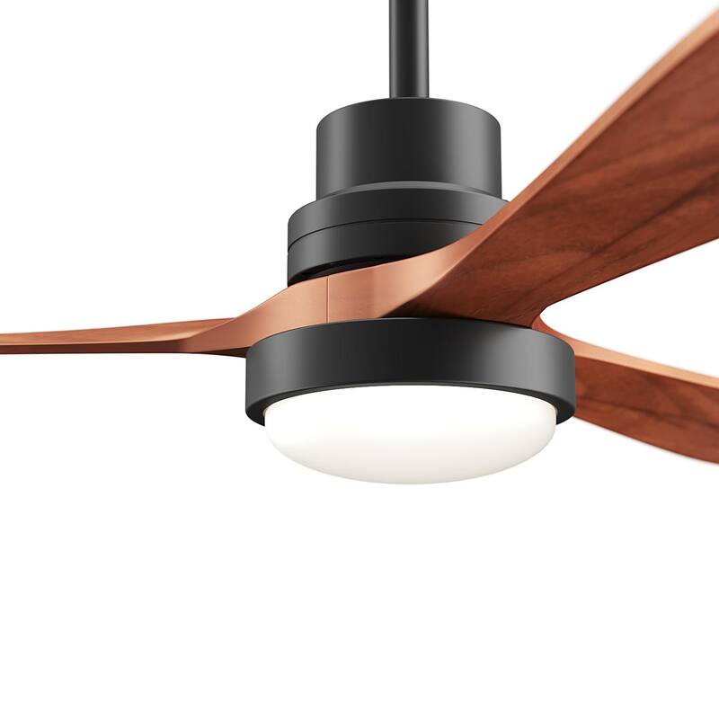 Elegant 52'' Ceiling Fan 3 Blades Solid Wood Reversible with Remote