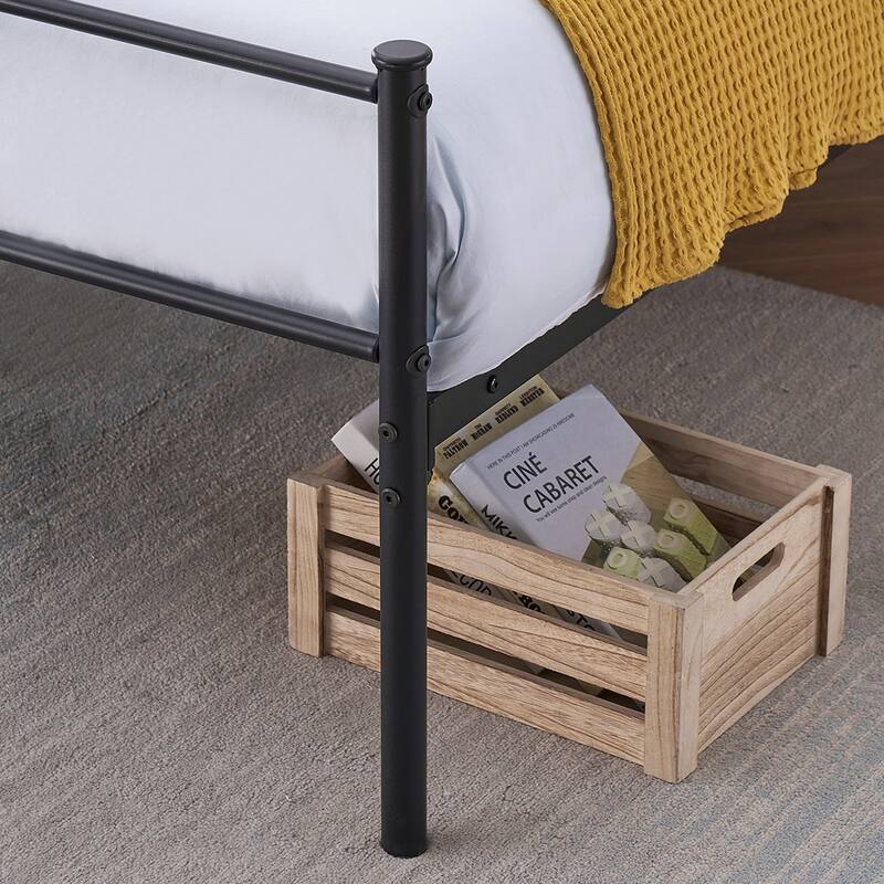 Taomika 3-Pieces Platform Bed Frame and Modern Nightstands Sets