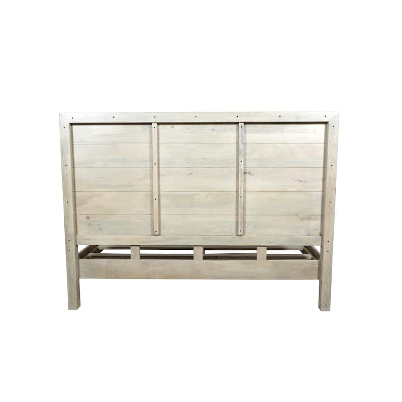 Carved King Panel Bed with Solid Wood Frame