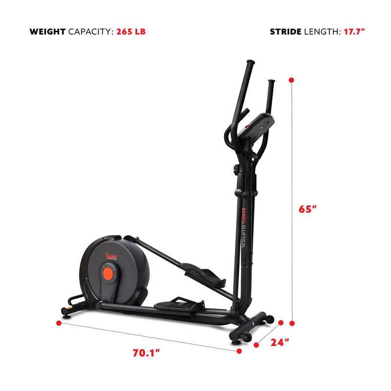 Sunny Health Fitness Power Stride Smart Elliptical - SF-E321005