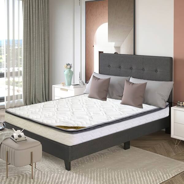 slide 2 of 5, 9-Inch Medium Firm Foam Encased Pillowtop Pocketed Coil Innerspring Fully Assembled Mattress, Good For The Back