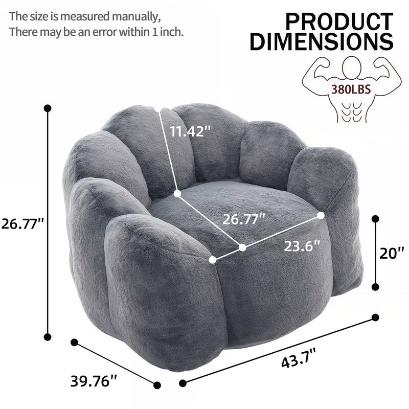 Adult Bean Bag Sofa with Pull Ring can be Easily Moved Suitable for Various Environments Such as Living Room, Bedroom, etc.