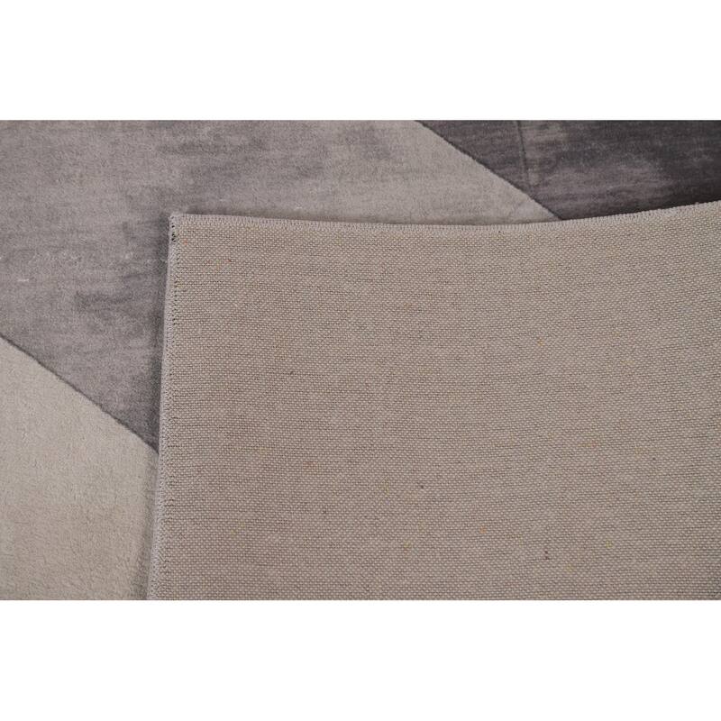 Grey Geometric Modern Rug Decorative Machine-Made Printed Carpet