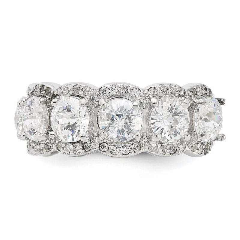 Curata Cheryl M 925 Sterling Silver CZ Cubic Zirconia Simulated Diamond Ring