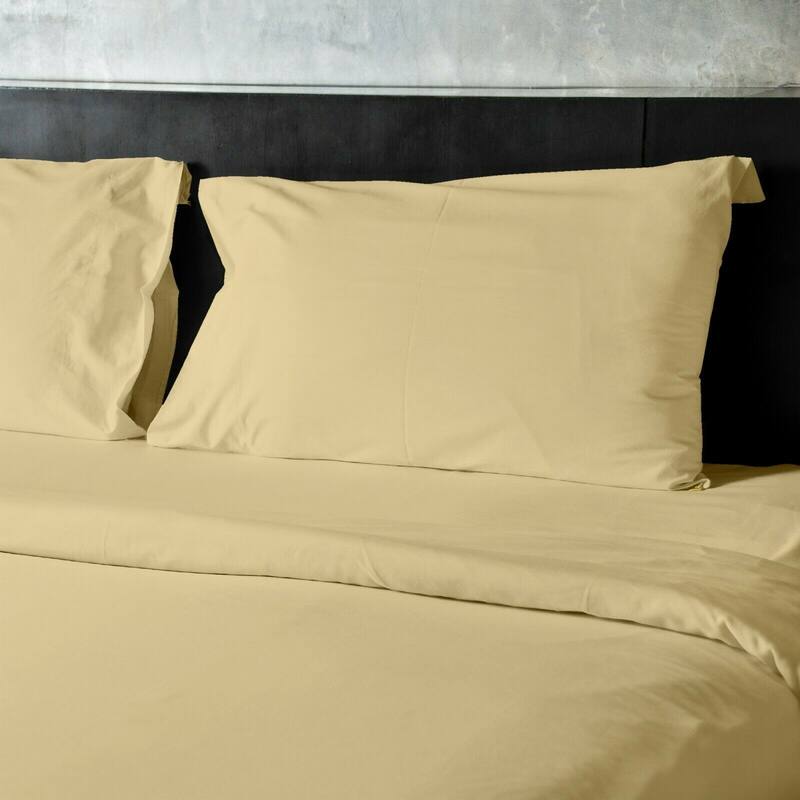 4 Pieces Bamboo Fiber Blend Bed Sheet Set, Deep Pockets - Cream - Full