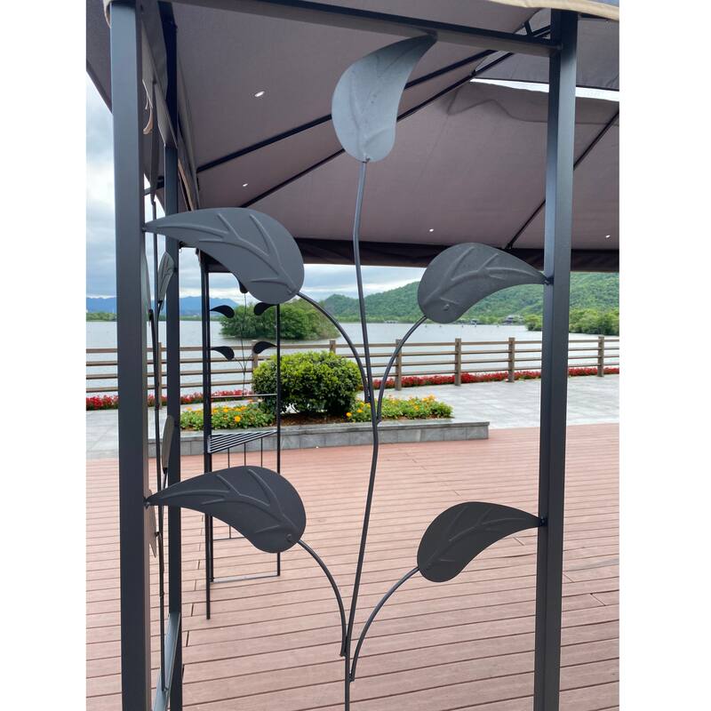 13x10 Outdoor Patio Gazebo Canopy Tent With Ventilated Double Roof
