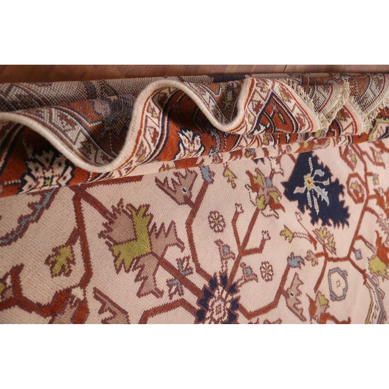 Transitional Pink Oushak Area Rug Handmade Oriental Wool Carpet - 7'10"x 9'10"