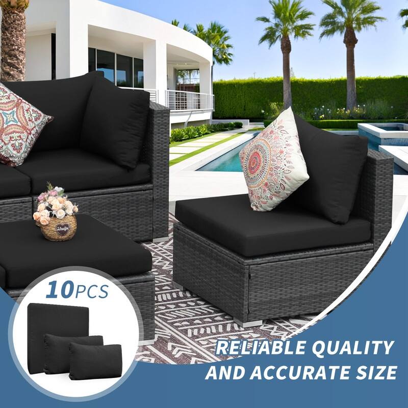 FINCATI 27" × 27" Sectional Cushion Slipcover, Outdoor Cushion Replacement Cover, Patio Seat Cover 27 Inches (COVER ONLY!)