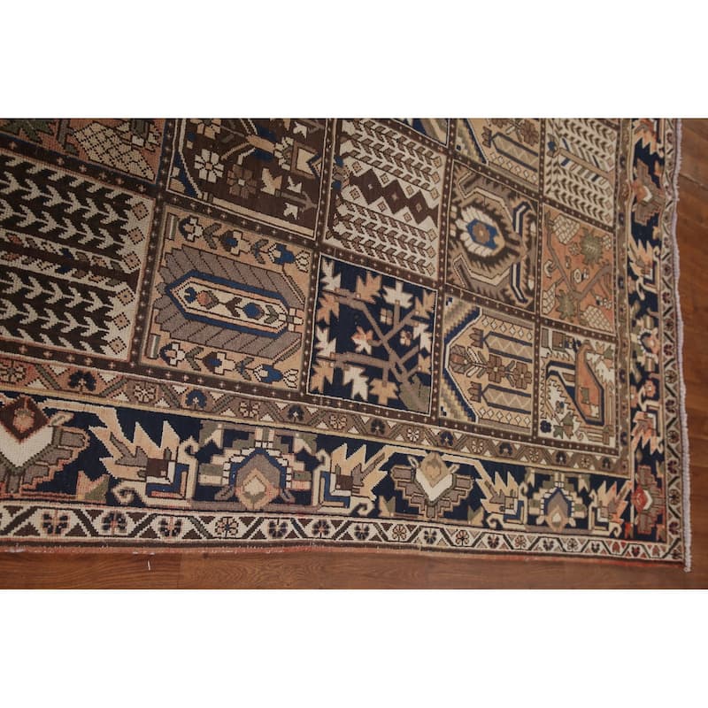 Garden Design Bakhtiari Persian Vintage Rug Hand-Knotted Wool Carpet - 6'10"x 10'2"