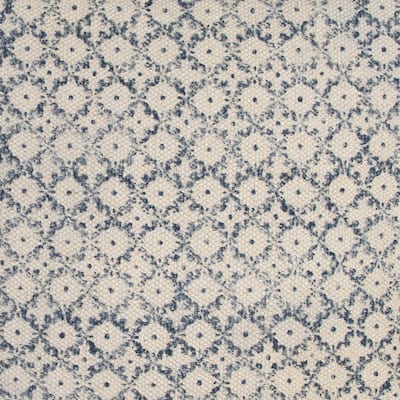 Rizzy Home Neutral Ivory and Blue Geometric Throw Pillow