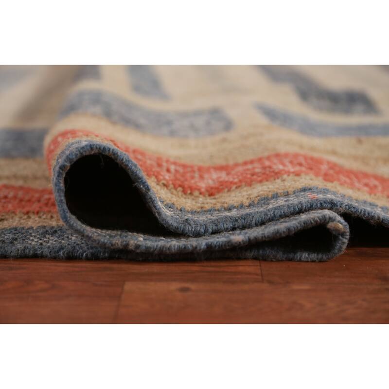 Flatweave Vegetable Dye Kilim Turkish Large Rug Oriental Jute Carpet - 10'8" x 13'1"