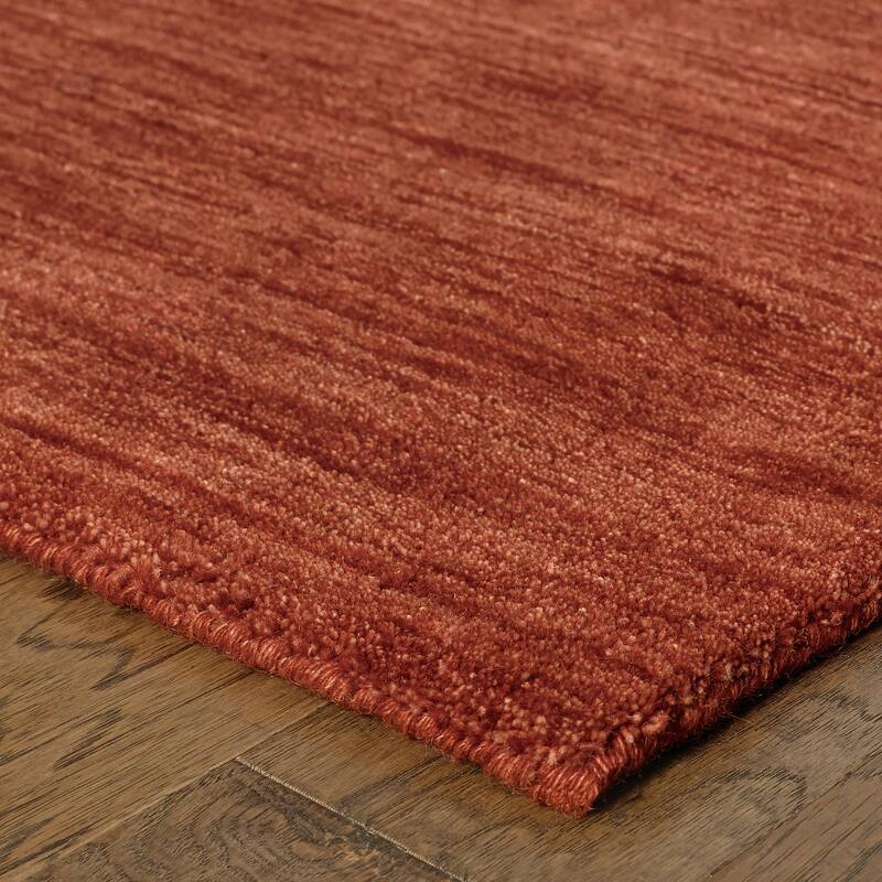 Style Haven Heathered Solid Hand-crafted Plush Wool Area Rug