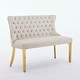 preview thumbnail 59 of 72, Velvet Double Dining Loveseat Bench, 2-Seat Tufted Bench w/Handmade Buttons, Wing Back, Gold-Plated Steel Legs, Single Pack