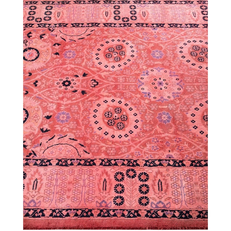 Fine Vibrance, One-of-a-Kind Hand-Knotted Runner Rug - Pink, 3' 3" x 9' 1" - 3' 3" x 9' 1"