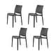 preview thumbnail 16 of 36, Sensilla Resin All-Weather Stackable Dining Chair (Set of 4) Dark Grey