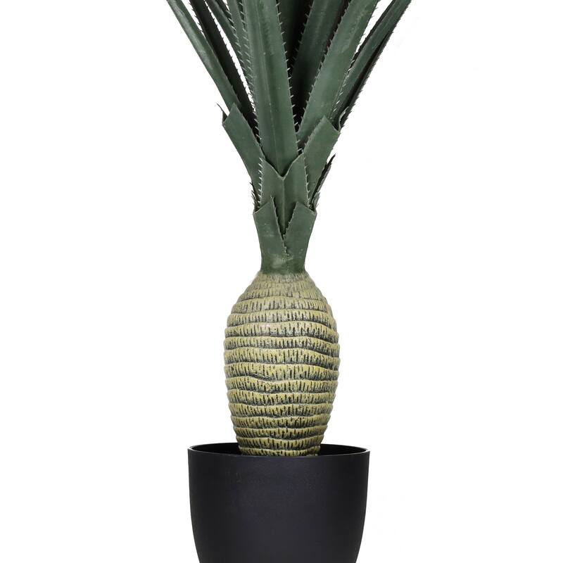 52in Artificial Agave Succulent Plant with Bottle Trunk in Black Pot - 52" H x 38" W x 38" DP
