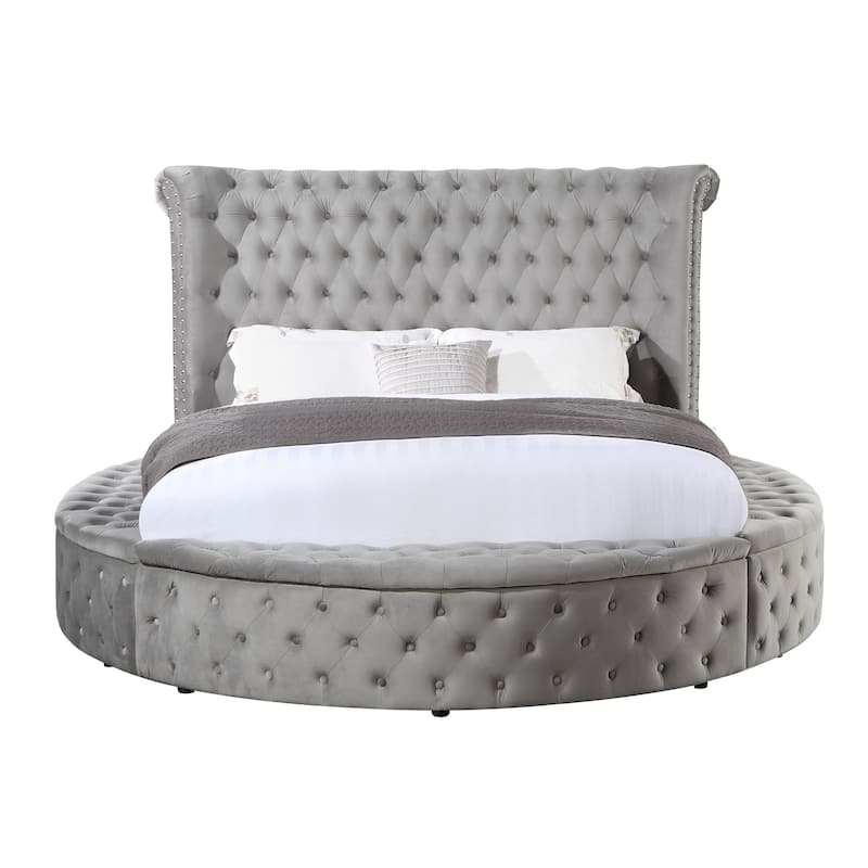 Rufus Grey Platform Bed with Storage