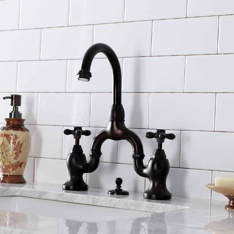 Kingston Brass KS799.AX English Country 1.2 GPM Bridge Bathroom Faucet