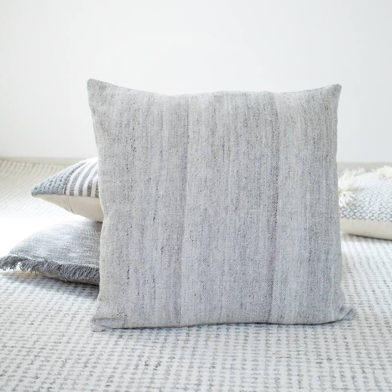 Handwoven Rustic Style Square Throw Pillow - 20" - Gray