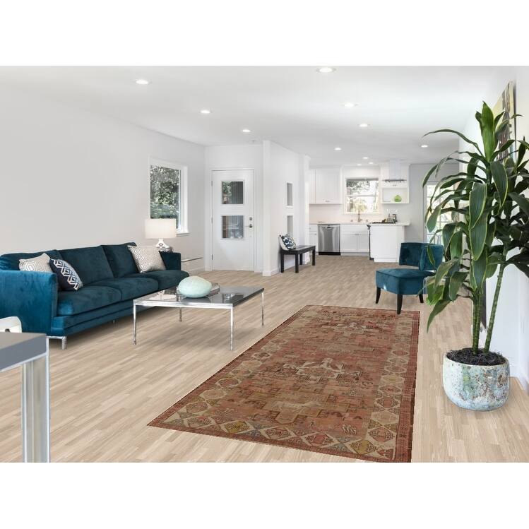 Hand Woven Oriental 100% Wool Carpet Traditional Tribal Pink Sumak Runner Rug - 10' 2'' X 3' 9''