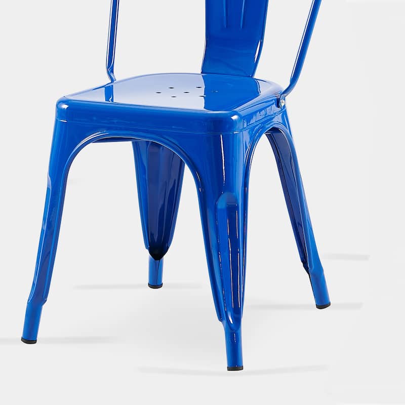 Industrial Metal 18 Inch Stackable Dining Chair Set