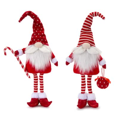 Set of 2 Elf with Candy Cane Christmas Tabletop Figures 21"